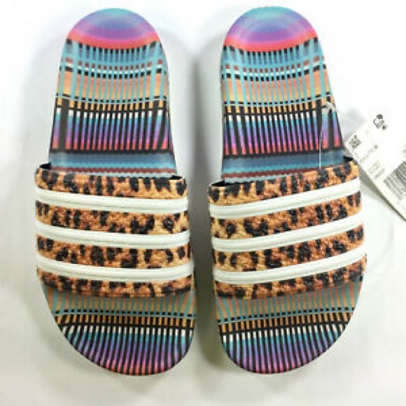 adidas Shoes - Adidas Adilette x The Farm leopard slides